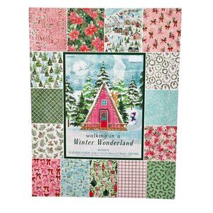 Christmas Holiday Wonderland Scrapbook Paper Pad 8.5x11  Craft Supply 60 Sheets